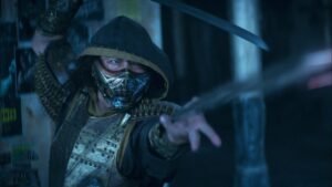personagem-scorpion-de-mortal-kombat-com-armadura-dourada-se-preparando-para-batalha