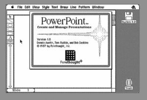 Uma captura de tela de uma versão anterior do PowerPoint.