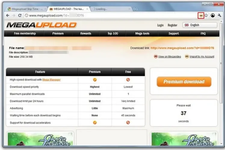 megaupload-site-interface