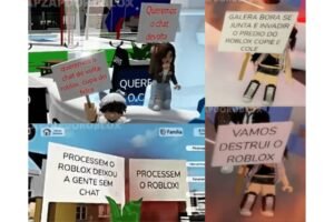 Usuários se manifestam com avatares e mensagens de protesto contra verificação de idade no Roblox