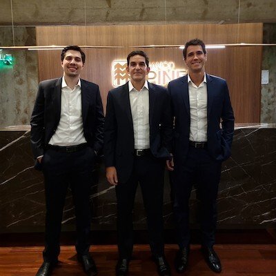 sócios da Pine Mercado de Capitais (da esq. para direita): Bruno Brostoline, Guilherme Gatto e Rafael Amaral
