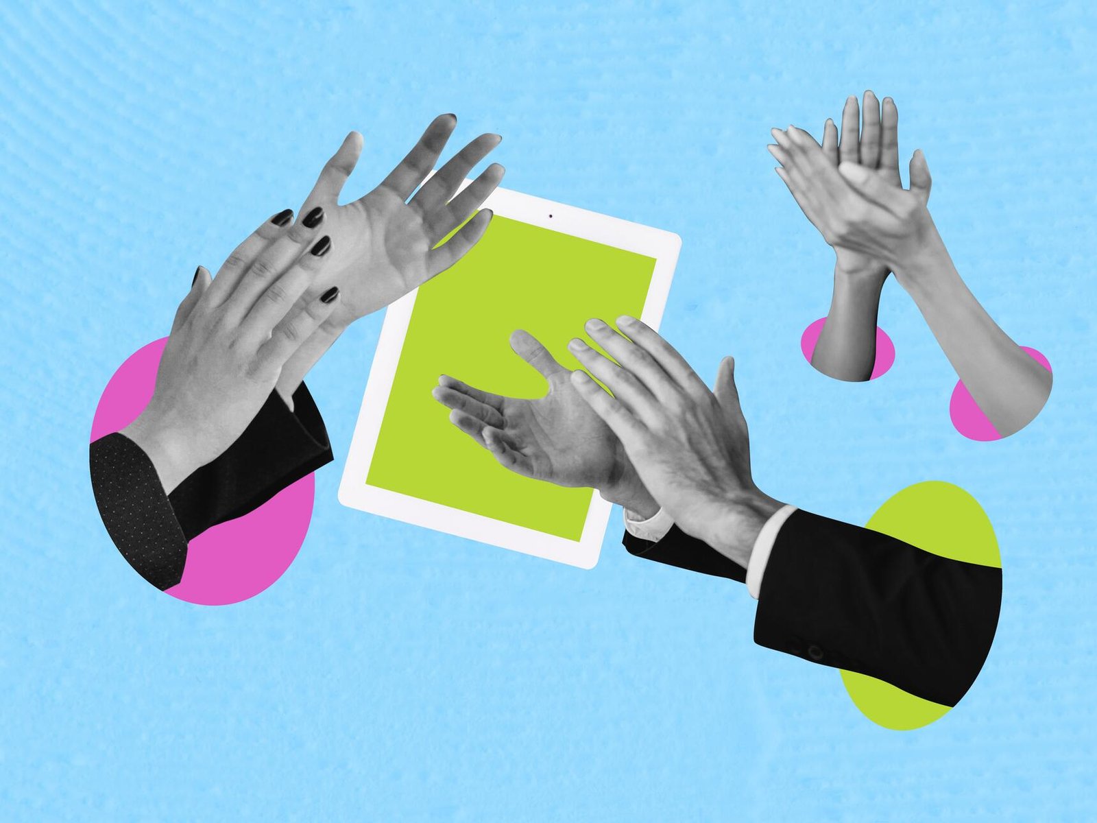 collage of hands clapping