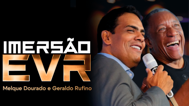 Melque Dourado e Geraldo Rufino durante apresentação da Imersão EVR voltada à gestão empresarial prática no Brasil.